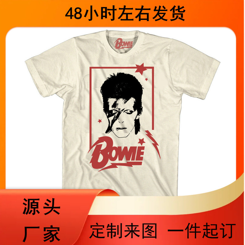 Rock Singer David Bowie Face T-Shirt Men's Heavyweight Cotton T-Shirt