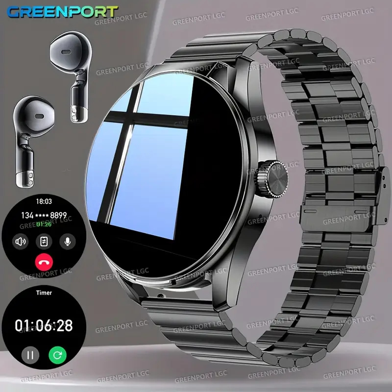 Cross-Border D9 Smart Watch Round Screen Bluetooth Headset Two-In-One Sports Watch Men's Multi-Function Bluetooth Call