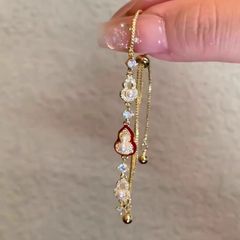 【三生福禄】金色のヒョウタンのブレスレットの軽豪華な気質の高級新中国風の手飾り2025年の新型