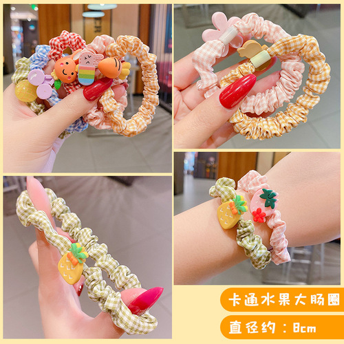 Large intestine hair ring for children, girls, babies, high elastic rubber bands to tie hair, rubber bands, hair ropes, headbands, women's headwear, hair accessories