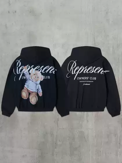 Represent Straw Letter Print American Style Trendy Brand Ins High Street Unisex Loose Pure Cotton Hooded Sweater Hoodie