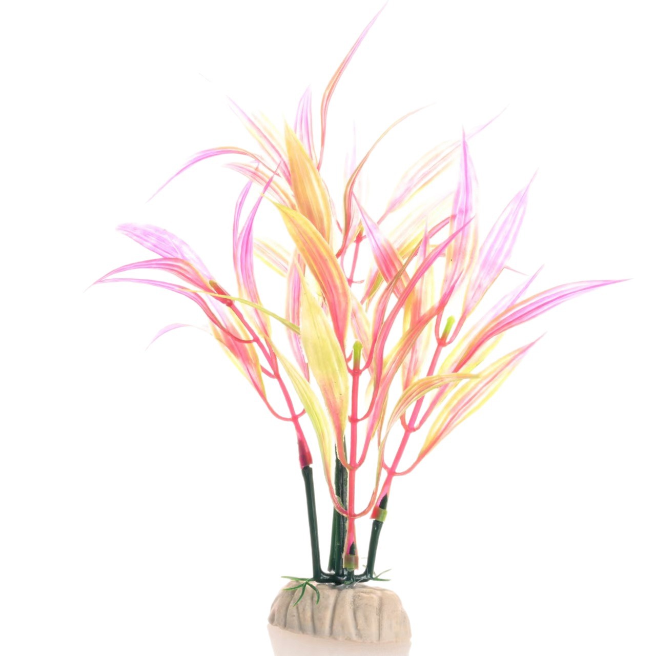 Planta Acuática Artificial 18 cm — Decoración para Peceras y Tortugas