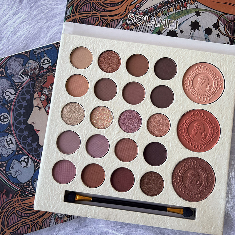 Sulamei Placa de sombra de ojos de 23 colores misteriosa diosa perlescente mate rubor Placa de sombra de ojos multiusos ventas directas de fábrica