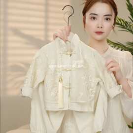 新中式唐装新款宝宝春款套装儿童汉服洋气高级感二件套男女童衣服