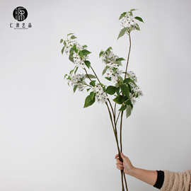 工厂直销 带叶梨花枝104CM仿真枝叶单支绿植插花配材家居装饰摆件