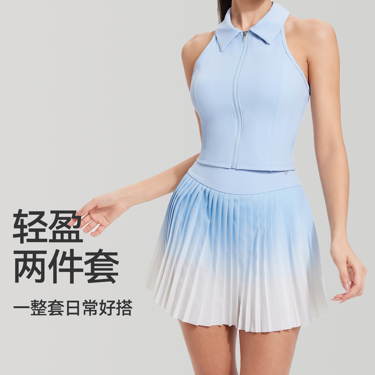 Falda de tenis transfronteriza, ropa de yoga para mujer, falda plisada de bádminton, pantalones cortos deportivos de fitness, traje anti-luz para correr