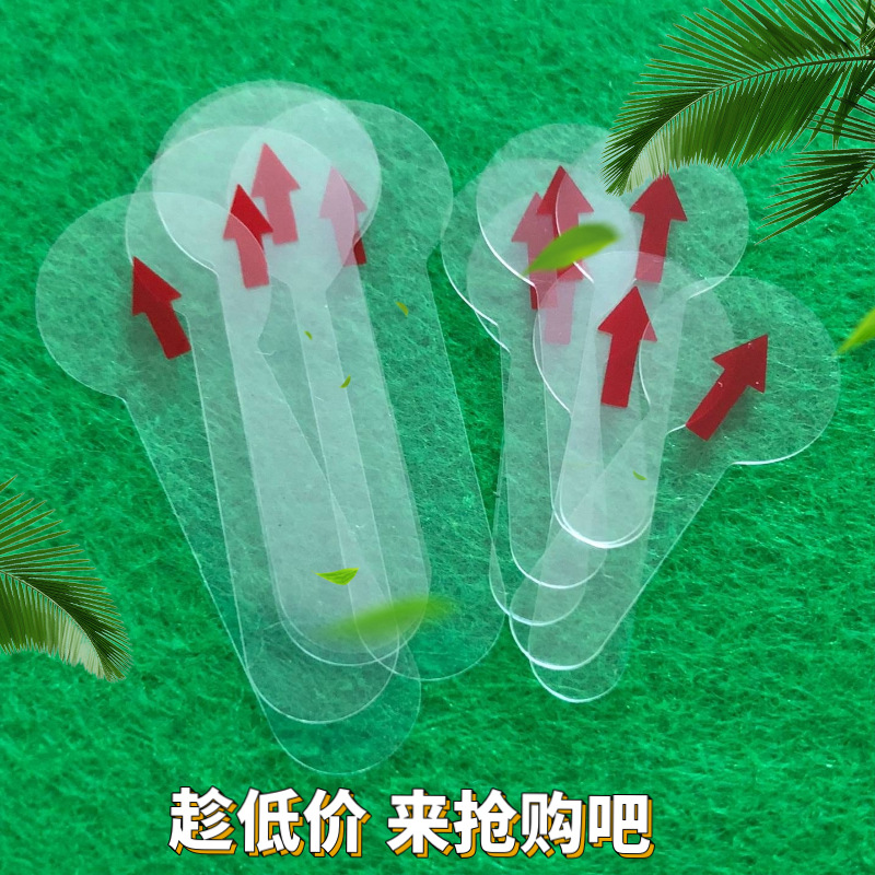 现货透明隔电片印刷红色箭头PET麦拉阻燃绝缘片 5号7号电池绝缘片