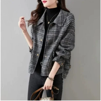 Осенняя короткая элитная шерстяная куртка, стиль Chanel, стиль Korea, для подростков