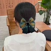 Профессиональный шелковый пучок для медсестры в корейском стиле с простым элегантным узором на затылке, подходит для стюардесс и персонала отеля с бантом.