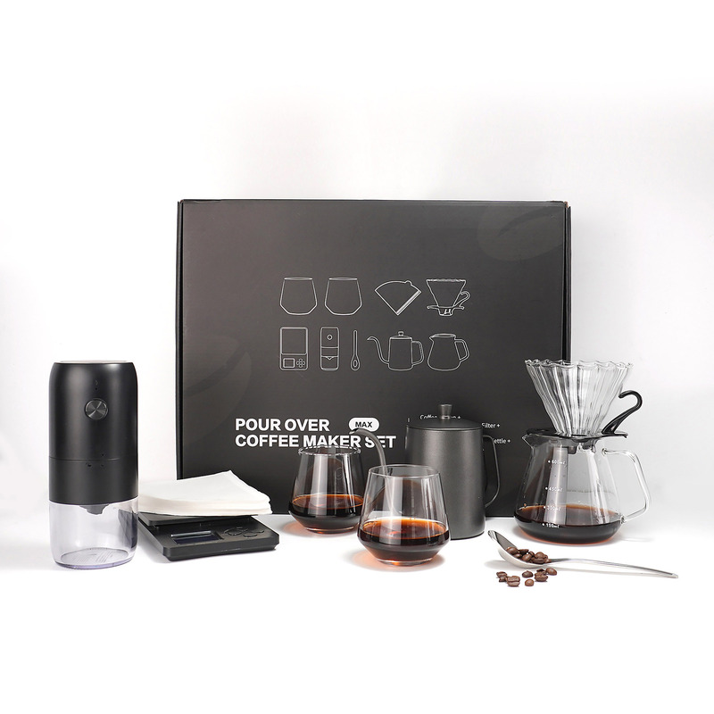 Collection of Hand-Brewed Coffee Sets, Stainless Steel Gooseneck Kettle, Hand-Cranked Coffee Grinder, Gift Box, Outdoor Coffee Set, Complete Gift Set Collection of Hand-Brewed Coffee Sets, Stainless Steel Gooseneck Kettle, Hand-Cranked Coffee Grinder, Gift Box, Outdoor Coffee Set, Complete Gift Set