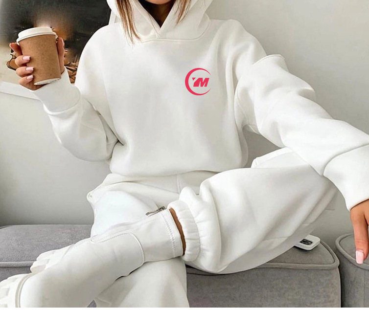 Women's Casual Printed Hooded Sweatshirt And Pant Set For Women_voghion.com