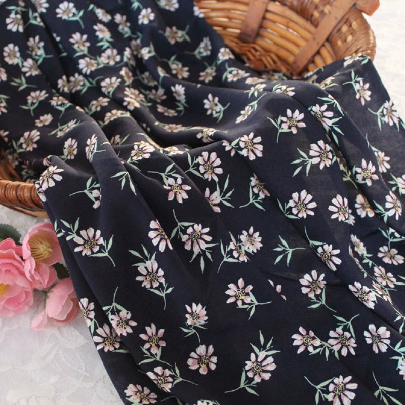 Шифон шелковая ткань, летний пижама, домашняя одежда, floral print