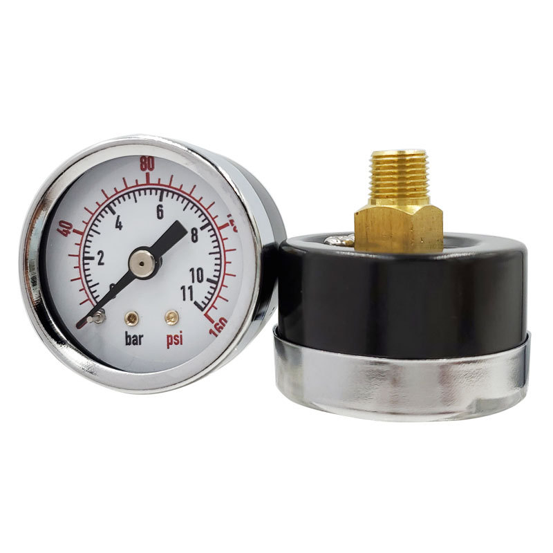 厂家直销40mm黑体壳压力表 普通压力表 bar psi轴向螺纹压力表
