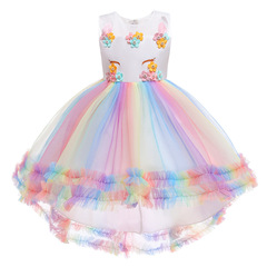 Foreign Trade Amazon New Unicorn Children's Dress Girl Child Princess Dress Children's Dress Princess Skirt