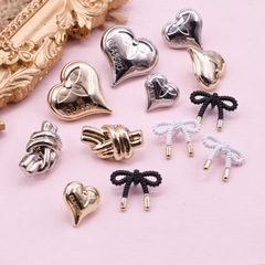 批發時尚小香風愛心紐扣金色蝴蝶結扣子針織連衣裙襯衫裝飾扣