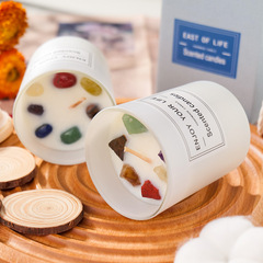 Natural crystal raw stone scented candle, smokeless wax, soy wax, plant essential oil, Christmas souvenir wholesale