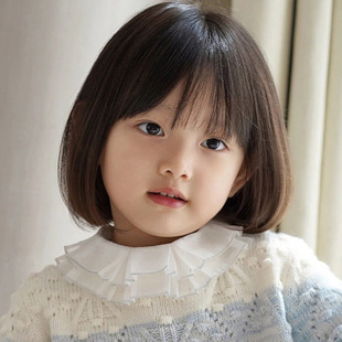 TikTok Hot Selling Children's Wig Women's Straight Bangs Short Hair bobo Head Korean Short Straight Hair Chemical Fiber Head Cover in stock Hair