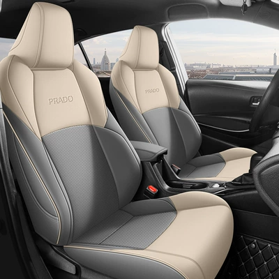 Modelə uyğun (Original) oturacaq örtükləri: leather car seat cushion four - gray-to-rice-toyota-prado-special-standard-version-toyota-prado
