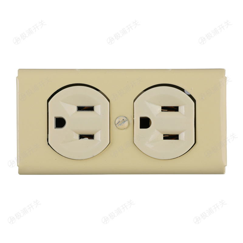 15A美式明装插座中南美洲美规明装电源插座喷漆铁盒美标明装插座