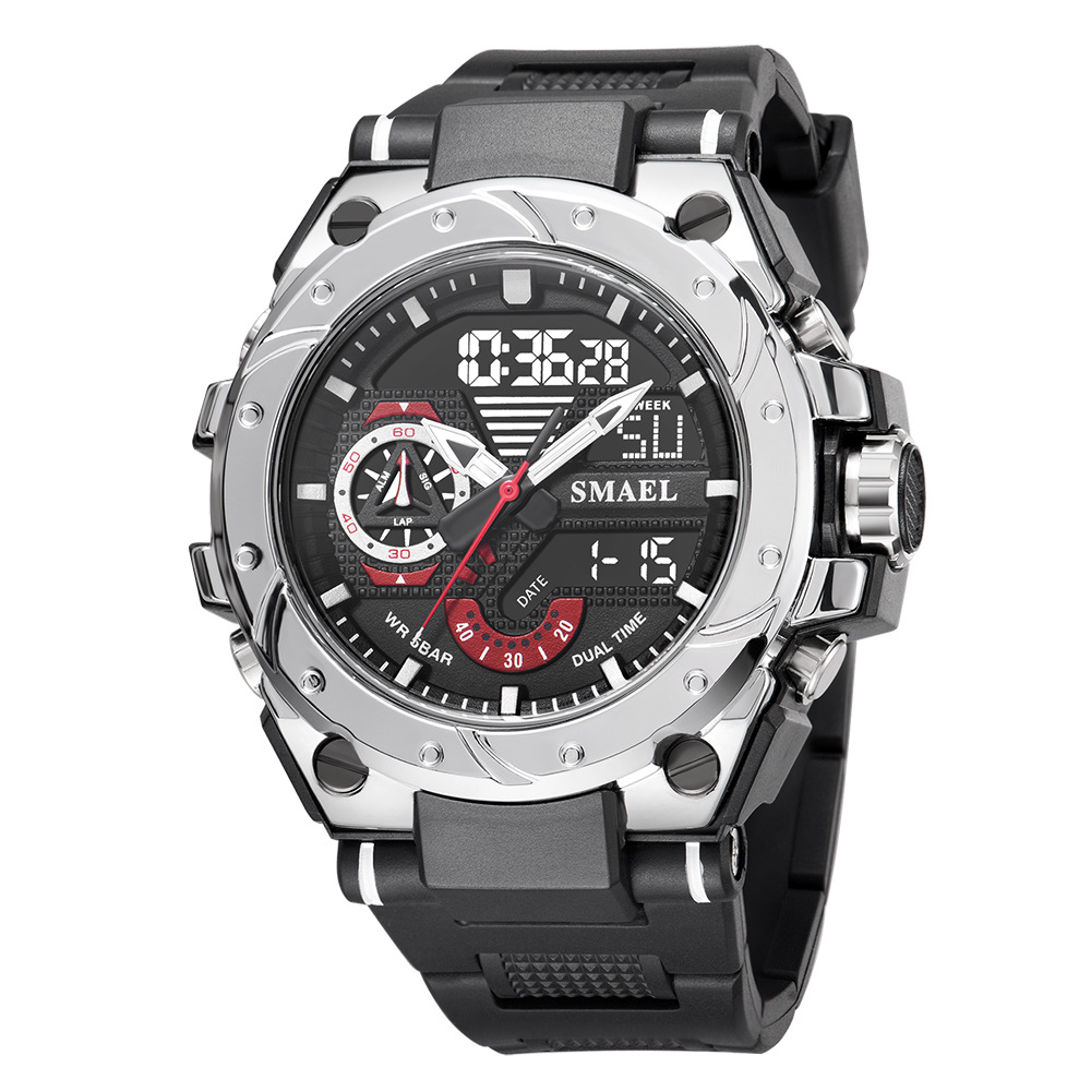 Reloj digital SMAEL 8060 para hombre, deportivo, multifuncional, de aleación, con esfera grande.