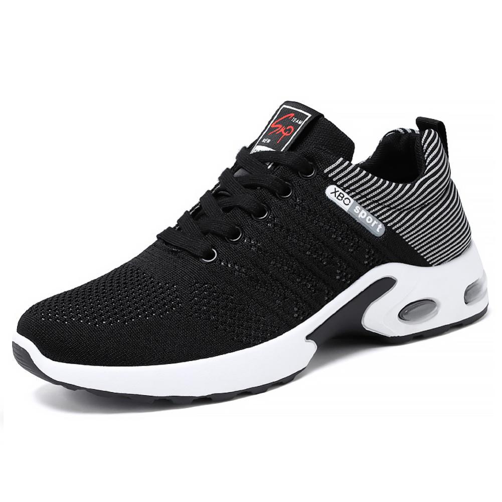 Zapatos zapatos deportivos transfronterizos de talla grande para hombre zapatos de hombre voladores tejidos transpirables zapatos para correr con colchón de aire de suela suave zapatos de hombre con amortiguación de boca baja
