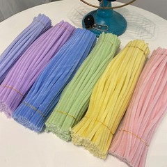 安巻き暗号化ツイスト棒マカロン色超密毛条毛根親子diy益智類手作り花束材料