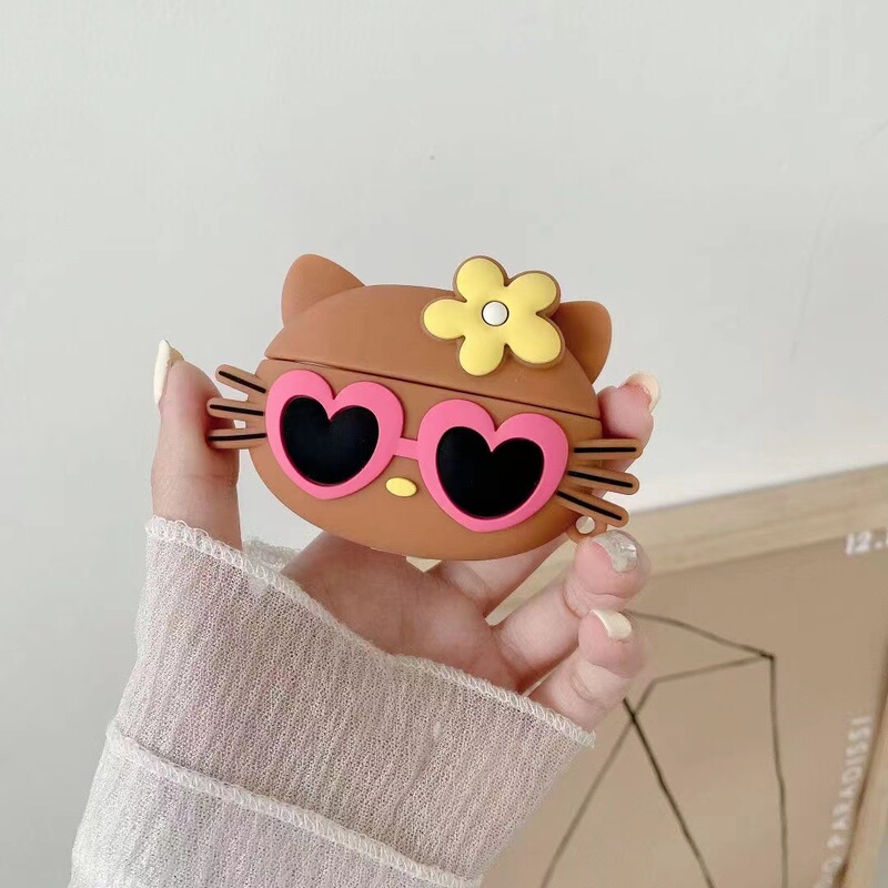 クリエイティブでかわいい KT 猫 AirPods Pro Apple Bluetooth ヘッドフォンケース第 2/3 世代漫画シリコン保護カバーに適しています|undefined