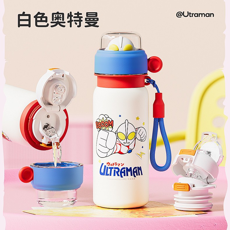 Osos de fresa niños 304 acero inoxidable de alto valor de caricatura taza caliente especial para la escuela doble bebida taza de agua portátil de paja