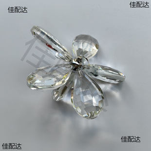 DIY Pipa Crystal Lamp Petal M4 Screw Lamp Transparent Amber Crystal Flower Beaded String Pendant Pendant