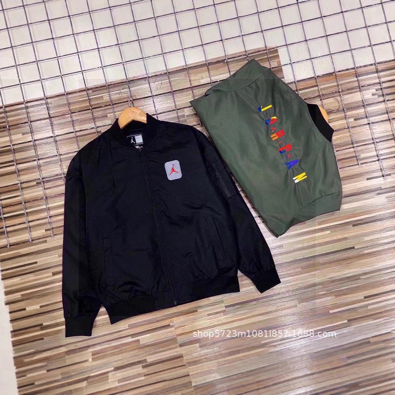 跨境乔丹AJNK棒球服男2025新款美式街潮情侣外套刺绣logo七彩乔丹|undefined