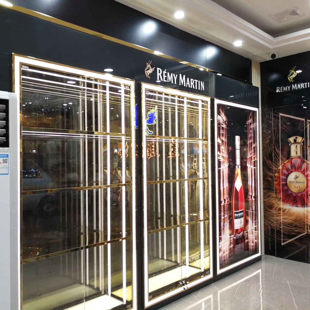 复古流行风洋酒展示柜多功能洋酒展柜全方位工厂批量生产