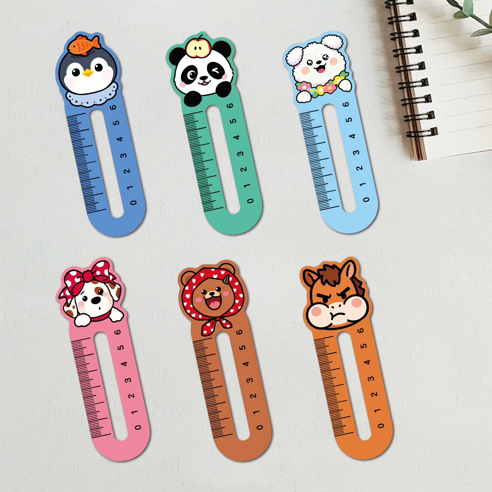 30张小动物直尺书签异形学习书籍标记小卡可爱阅读书夹纸质书签