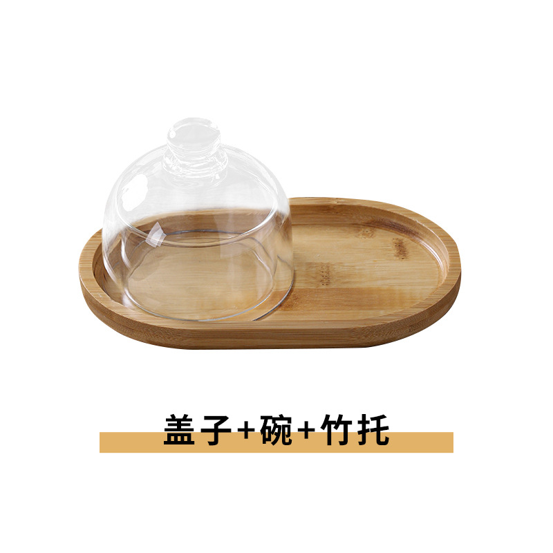 뚜껑 그릇 대나무 홀더