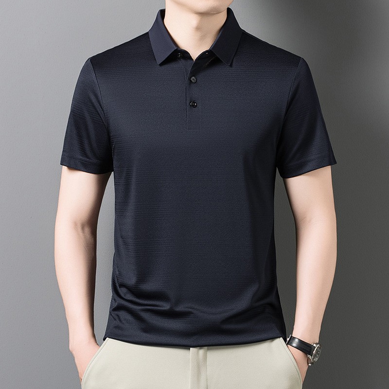 Áo thun nam tay ngắn lụa Mulberry cao cấp cổ tròn — Tây Ban Nha 9623