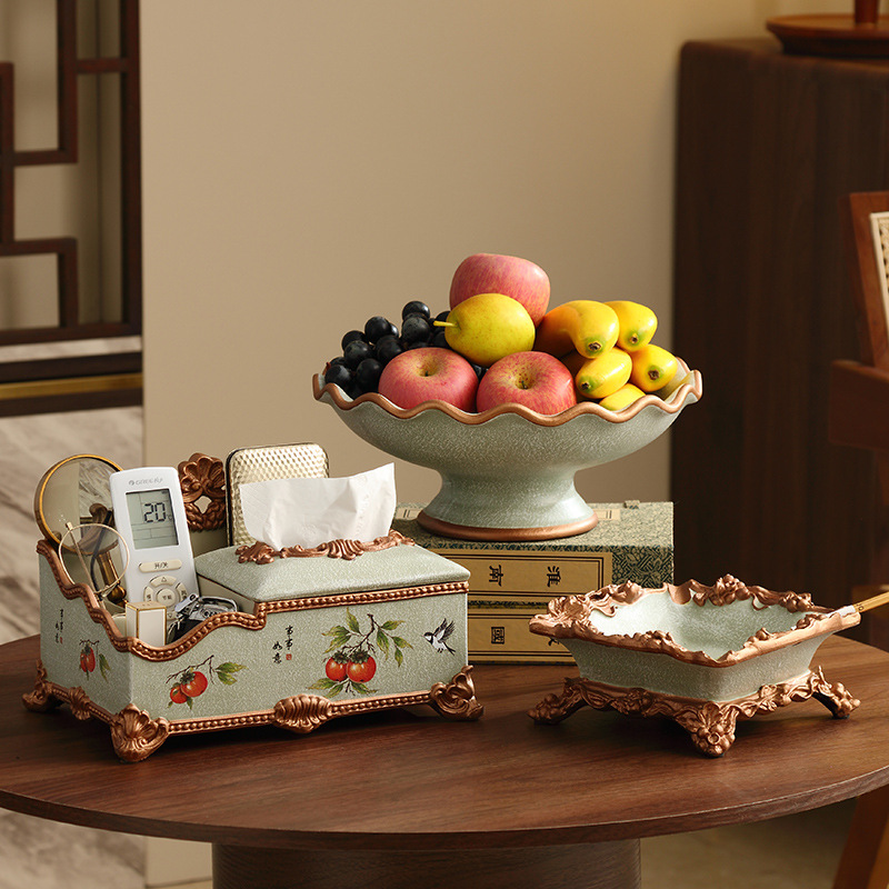 가지에 까치 - 시시루이 과일 접시 업그레이드 티슈 박스 3종 세트