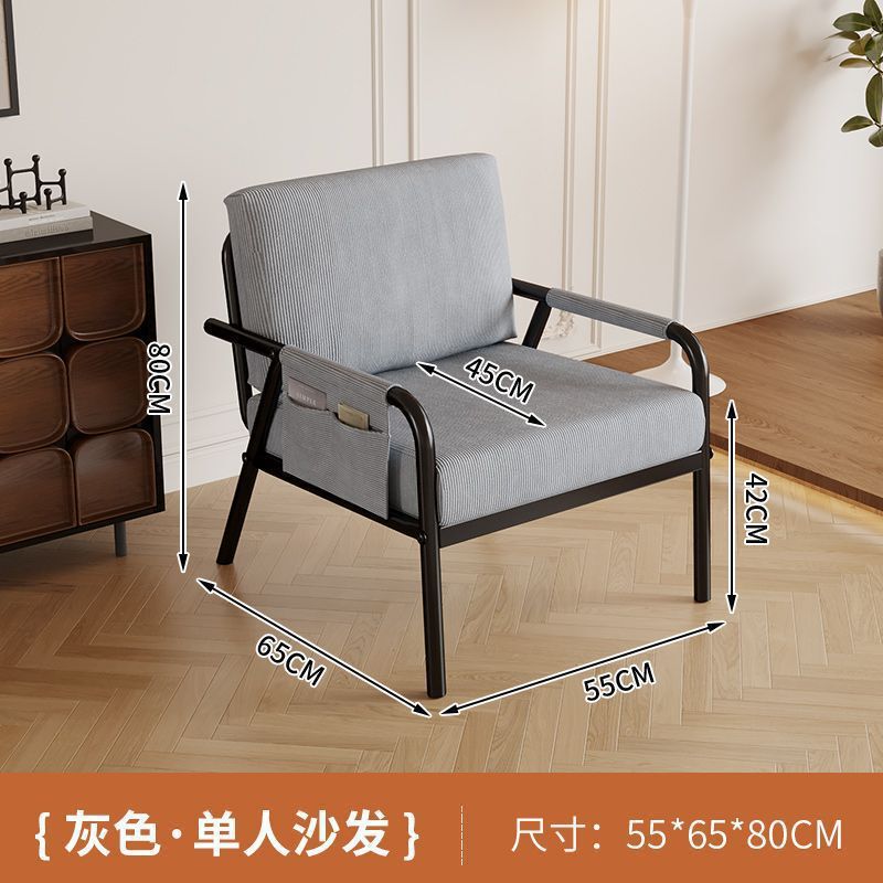 3人掛けダブルシンプル小型ソファ、小さな賃貸住宅用アイアンフレームソファ、快適で通気性のある生地、耐久性のあるソファ|undefined