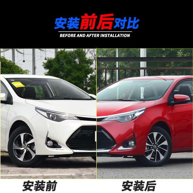 Aplicable a Toyota 17 18 años nueva luz diurna Led Revisado marco de luz de niebla delantera brillante 185T actualización de Rayling image 3