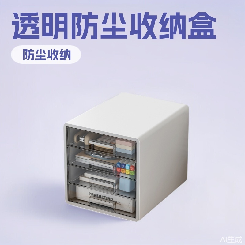 Drawer-Type Transparent Desktop Storage Box Work Station A4 File Rack Four-Layer Storage Cabinet on the Desk
