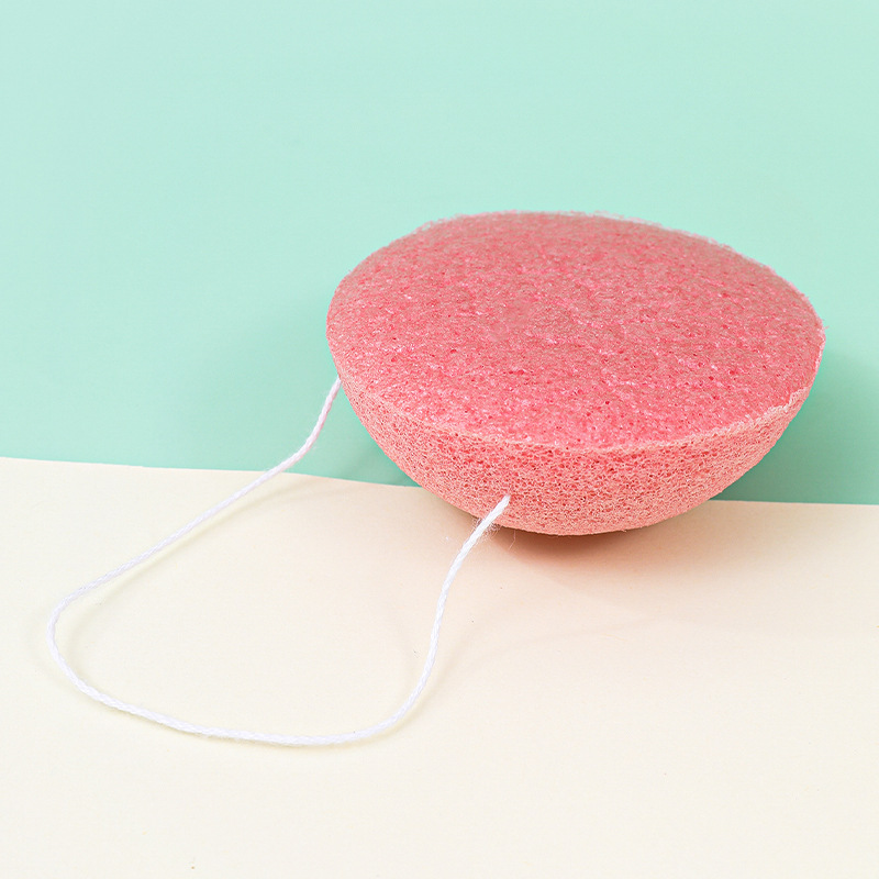 Esponja de konjac personalizada esponja de lavado facial esponja suave limpieza de goma de goma de limpieza facial limpia material vegetal artefacto de limpieza