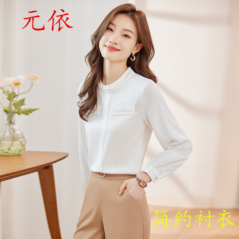 2024春秋款高级雪纺衬衫长袖女士设计感时尚显瘦上衣甜美气质衬衣