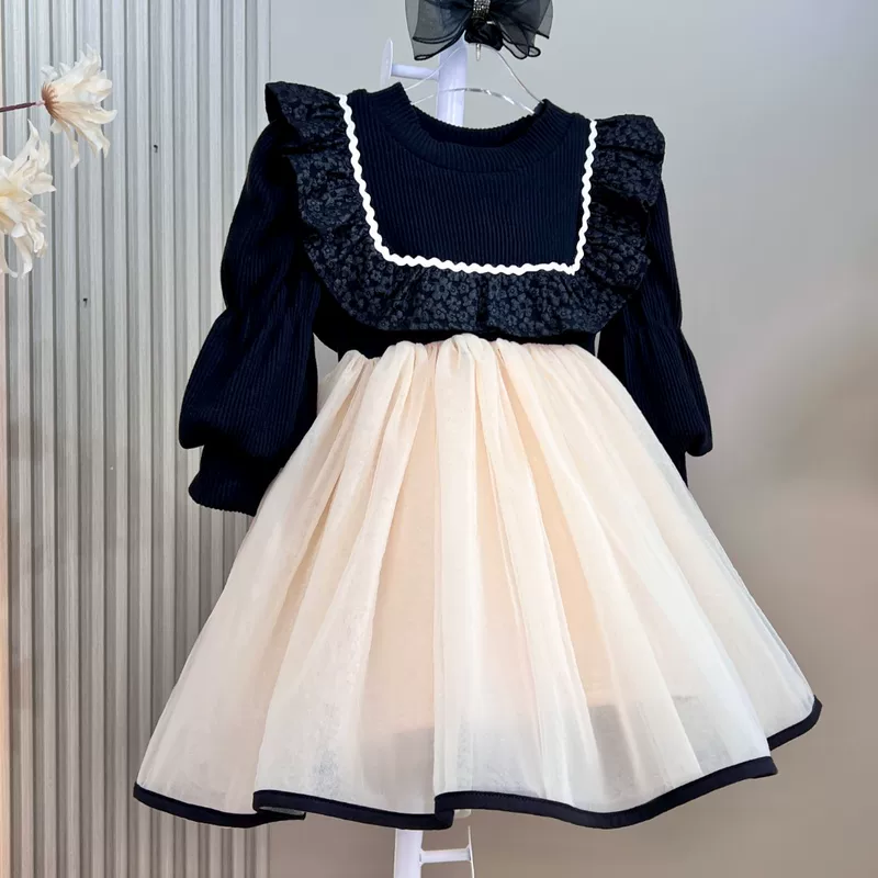 Autumn demi-season dress, fleece small princess costume, Korean style