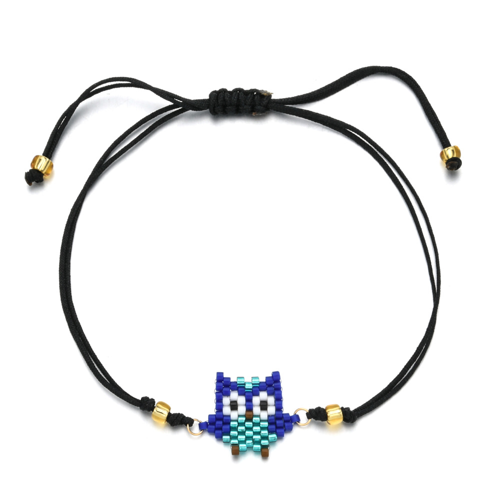 Owl Pattern All Seasons Season Cute Owl Glass Cord String String Bracelets Wholesale