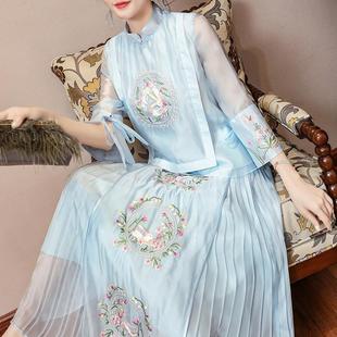 Cheongsam 2025 New Style Young Tang Suit Hanfu Women's Chinese Style Suit Retro Button Top Tea Suit Fairy Style