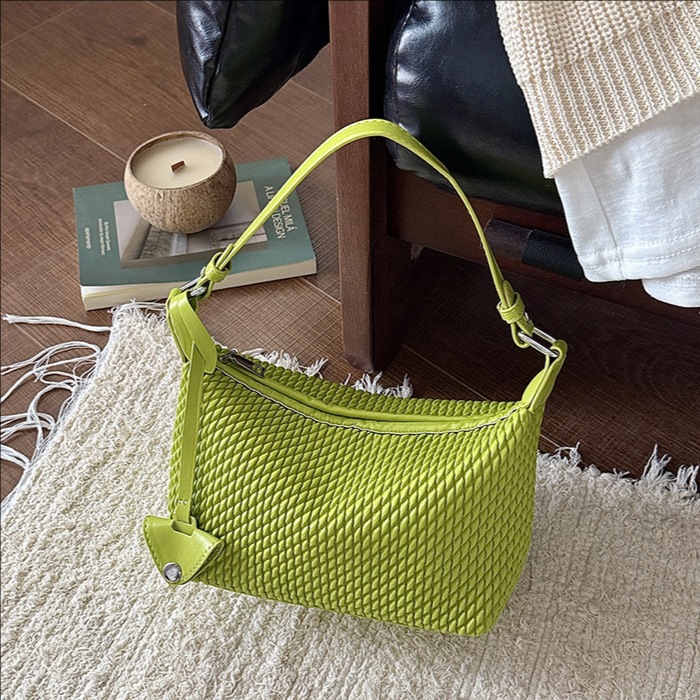 Nicho Zhong tejido bolso de brazo portátil mujeres 2026 nuevo versátil bolso de mano casual diario bolso de hombro sensación de bolso