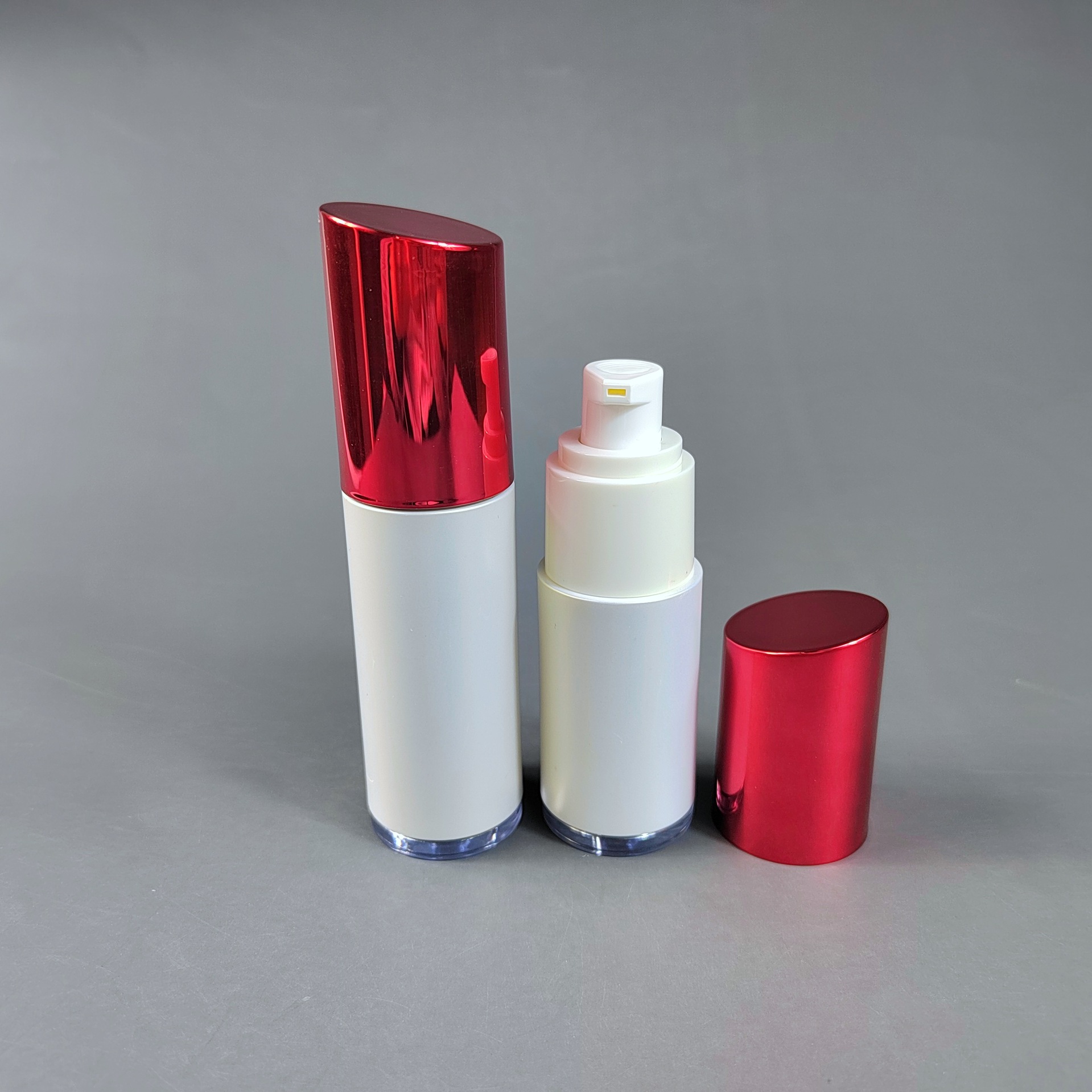 电镀斜盖20/30/50ml精华水乳液瓶BB霜粉底液瓶塑料真空瓶厂家直售