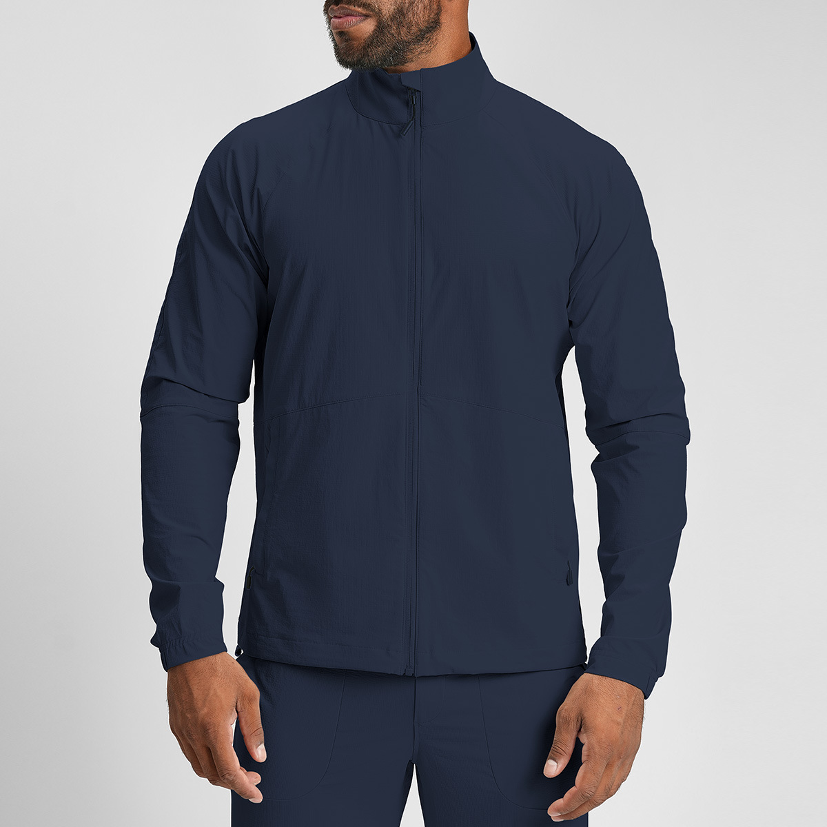 Cross-Border Eco-Friendly Recycled Skin-Friendly Breathable Quick-Drying Zip-Up Stand Collar Men's Sports Outdoor Fitness Jacket 5085-2