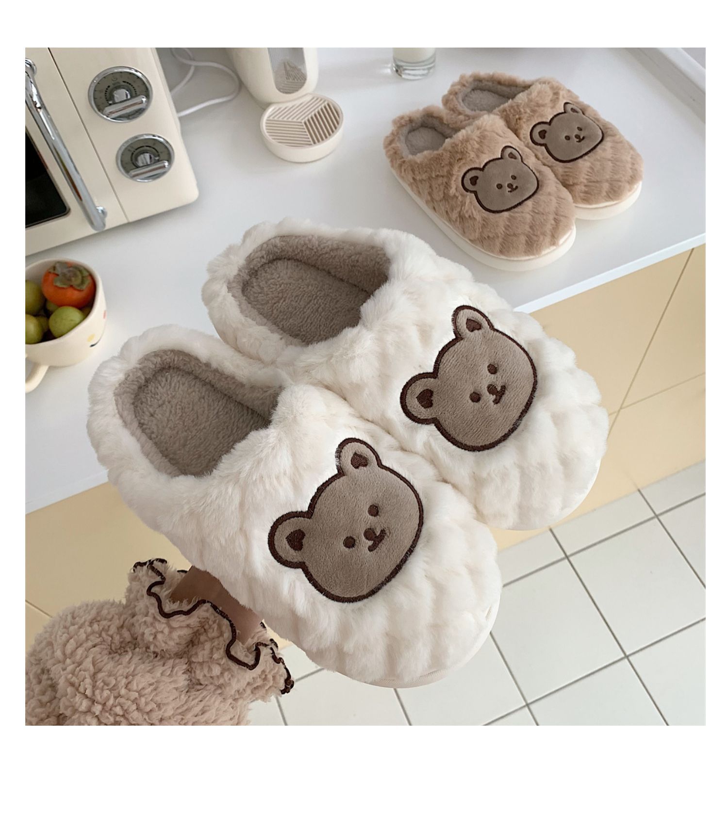 Women's Fashion Bear Round Toe Cotton Slippers display picture 2