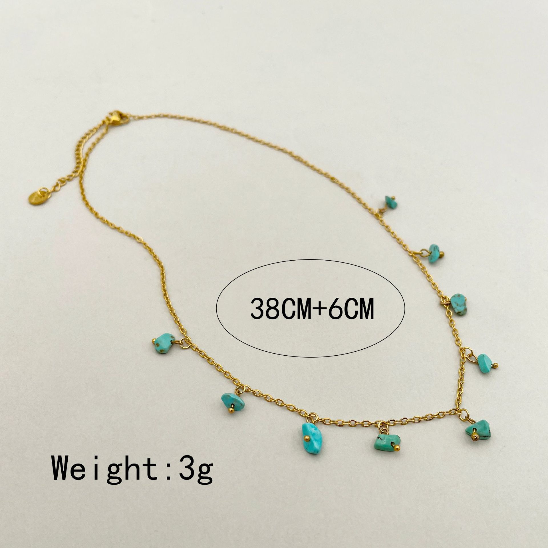 Simple Style Irregular Stainless Steel Natural Stone Plating Chain Necklace 1 Piece display picture 3