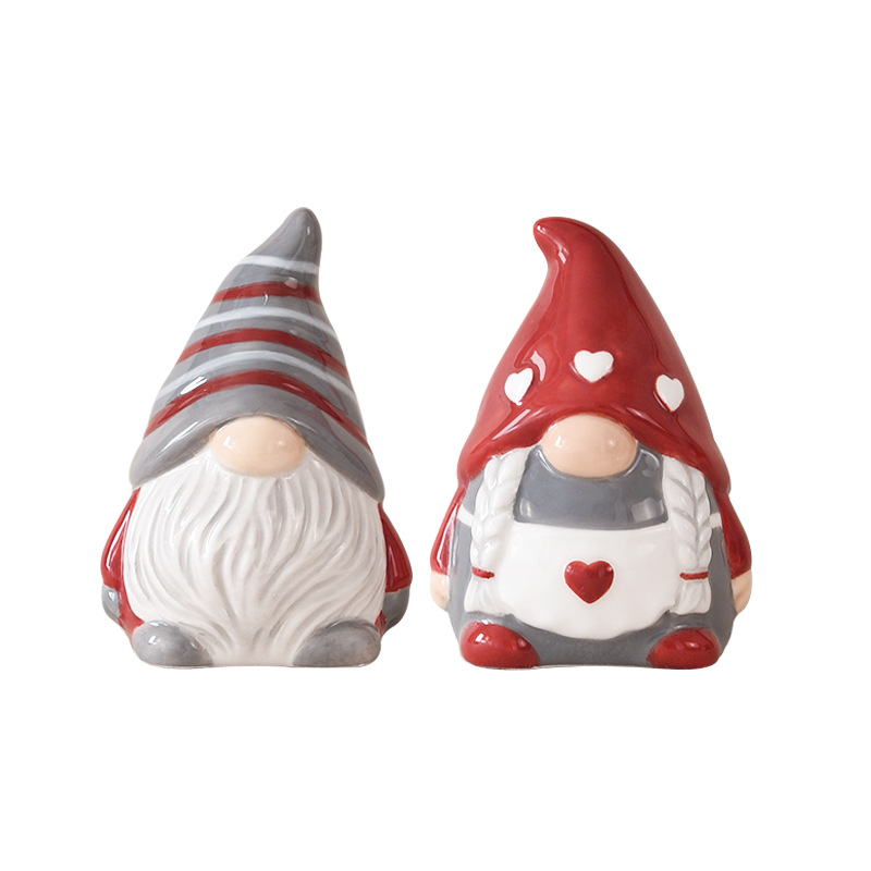 Santa Claus nórdico botella de sal de cerámica creativa Navidad genio botella de pimienta de alto valor decorativo relieve puede decorar