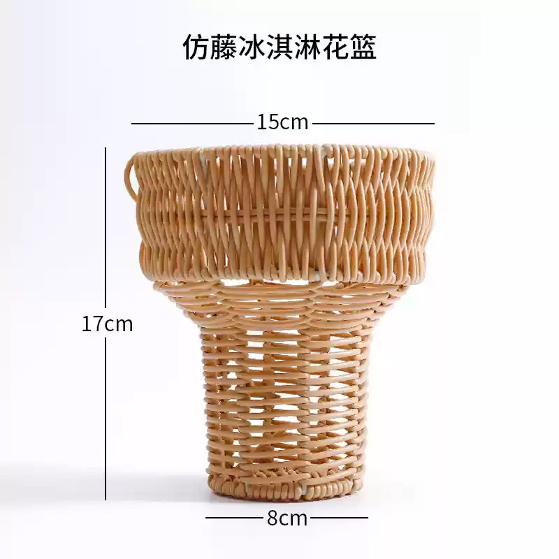 Cesta de flores con asa de encaje, cesta de bambú tejida para floristas, embalaje DIY, pequeña cesta de bambú para ramos y flores secas.